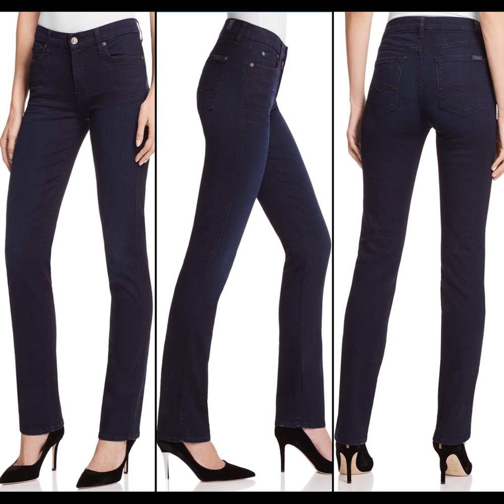 7 FOR ALL MANKIND Blue Straight leg Jeans - Picture 8 of 8